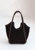 ViaCondotti Italian Leather Suede Structured Velvet Suede Tote