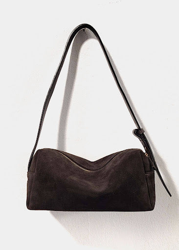 Incanto Italian Suede Slouchy Barrel Bag