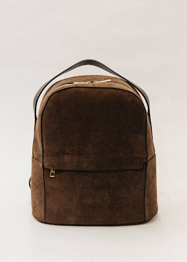 backpack suede leather L x 15 in Suede Leather Backpack for Work,