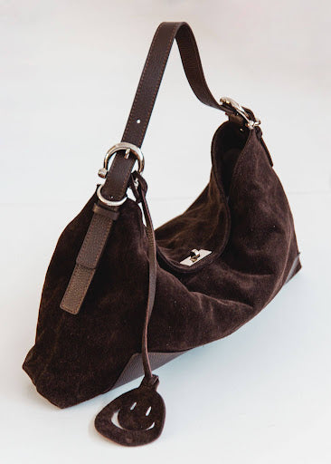 Bella Hobo-Italian Leather Suede Mocha
