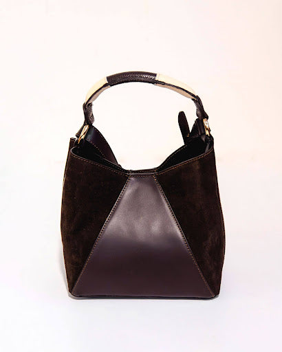 Bella Donna Italian Suede and Leather Trapeze Bag